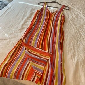 Midi, bright striped dress!